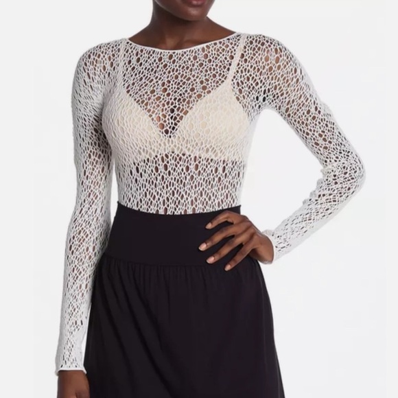 Wolford Tops - Wolford Wool Net Mesh Long Sleeve